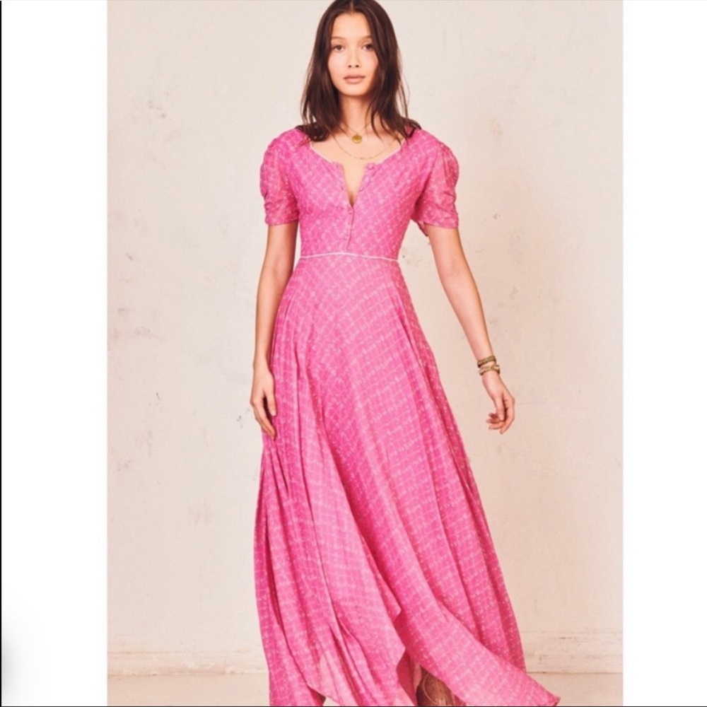 Loveshackfancy Coralie Dress - FUCHSIA BERRY size 4